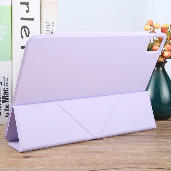 For iPad Pro 11 2024 Y-Shape Double-sided Clip Magnetic Smart Tablet Case(Purple)