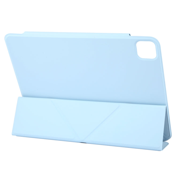 For iPad Pro 11 2024 Y-Shape Double-sided Clip Magnetic Smart Tablet Case(Blue)