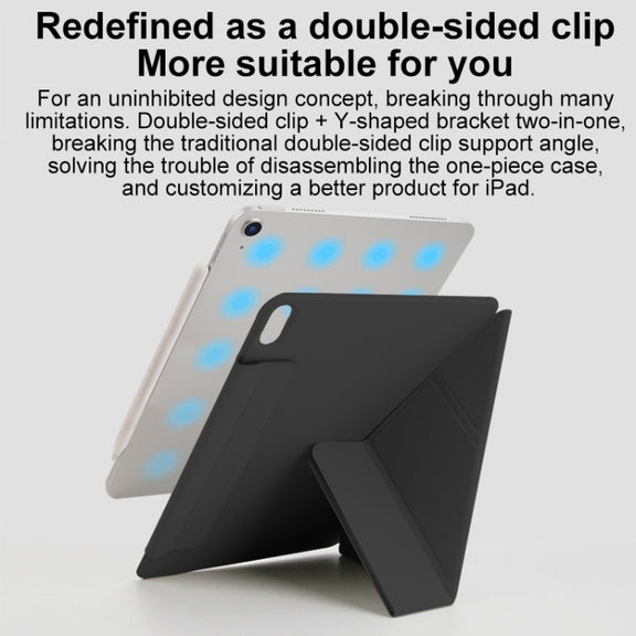 For iPad Pro 11 2024 Y-Shape Double-sided Clip Magnetic Smart Tablet Case(Black)