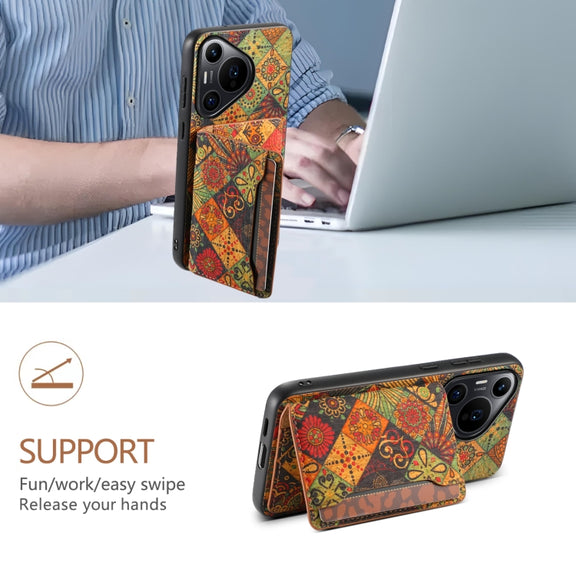 For Huawei Pura 70 Pro Card Slot Holder Phone Case(Autumn Yellow)