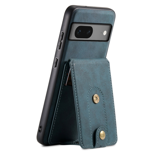 For Google Pixel 7 5G Denior D14 NK Retro Pattern MagSafe Magnetic Card Holder Leather Phone Case(Blue)