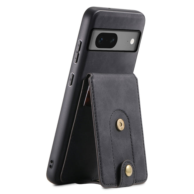 For Google Pixel 7 5G Denior D14 NK Retro Pattern MagSafe Magnetic Card Holder Leather Phone Case(Black)