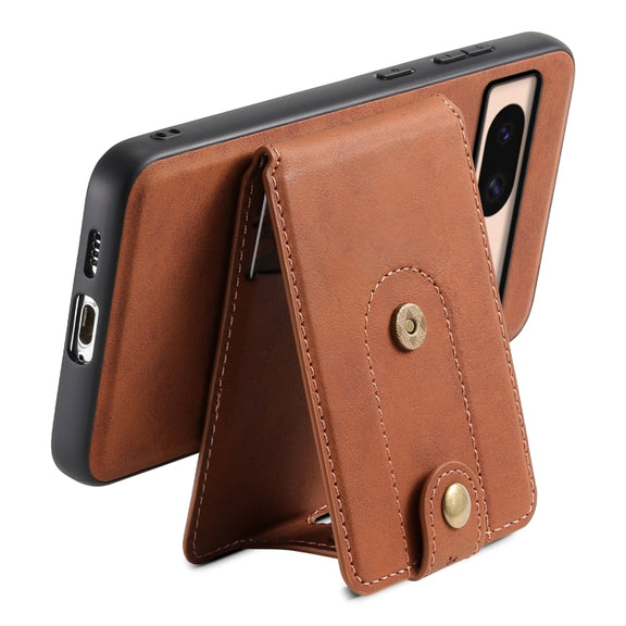For Google Pixel 8a Denior D14 NK Retro Pattern MagSafe Magnetic Card Holder Leather Phone Case(Brown)