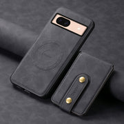For Google Pixel 8a Denior D14 NK Retro Pattern MagSafe Magnetic Card Holder Leather Phone Case(Black)