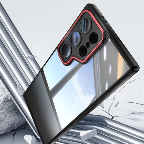 For Samsung Galaxy S25 Ultra 5G Acrylic Hybrid TPU Armor Shockproof Phone Case(Black Red)