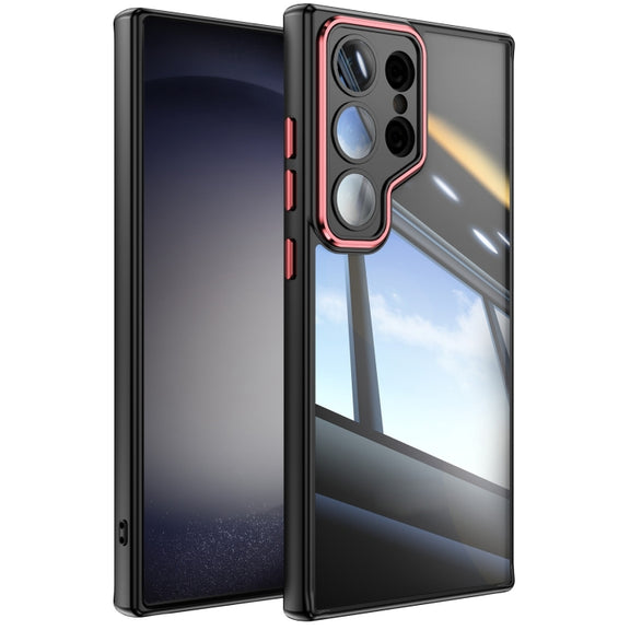 For Samsung Galaxy S25 Ultra 5G Acrylic Hybrid TPU Armor Shockproof Phone Case(Black Red)