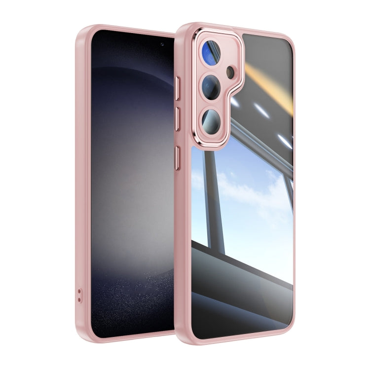 For Samsung Galaxy S25 5G Acrylic Hybrid TPU Armor Shockproof Phone Case(Pink)