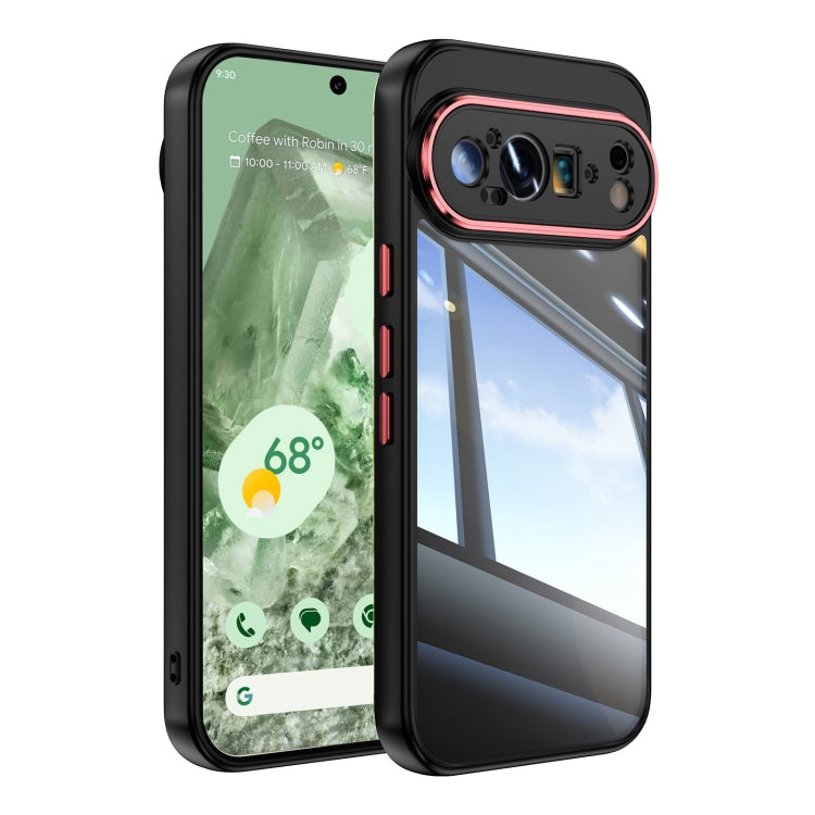 For Google Pixel 9 / 9 Pro Acrylic Hybrid TPU Armor Shockproof Phone Case(Black Red)