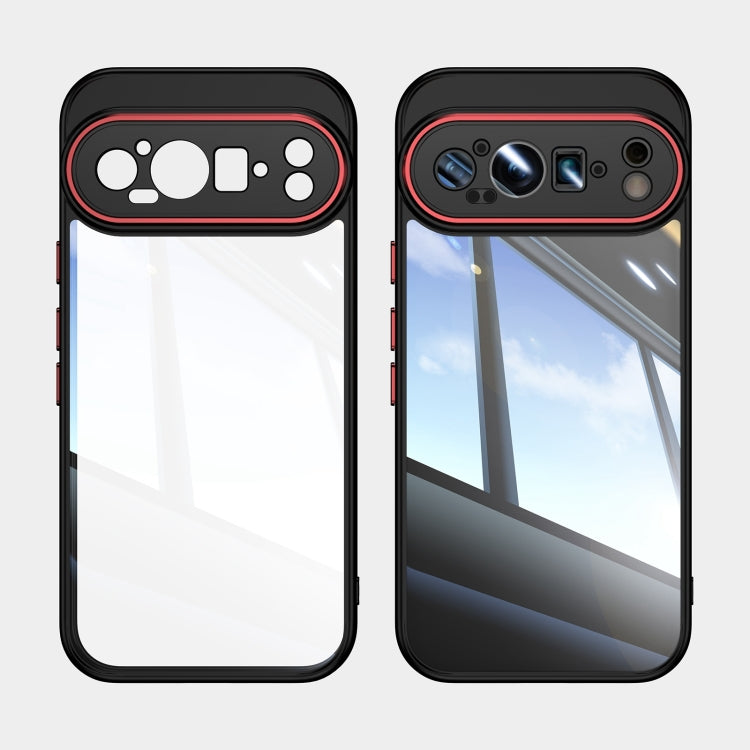 For Google Pixel 9 / 9 Pro Acrylic Hybrid TPU Armor Shockproof Phone Case(Black Red)