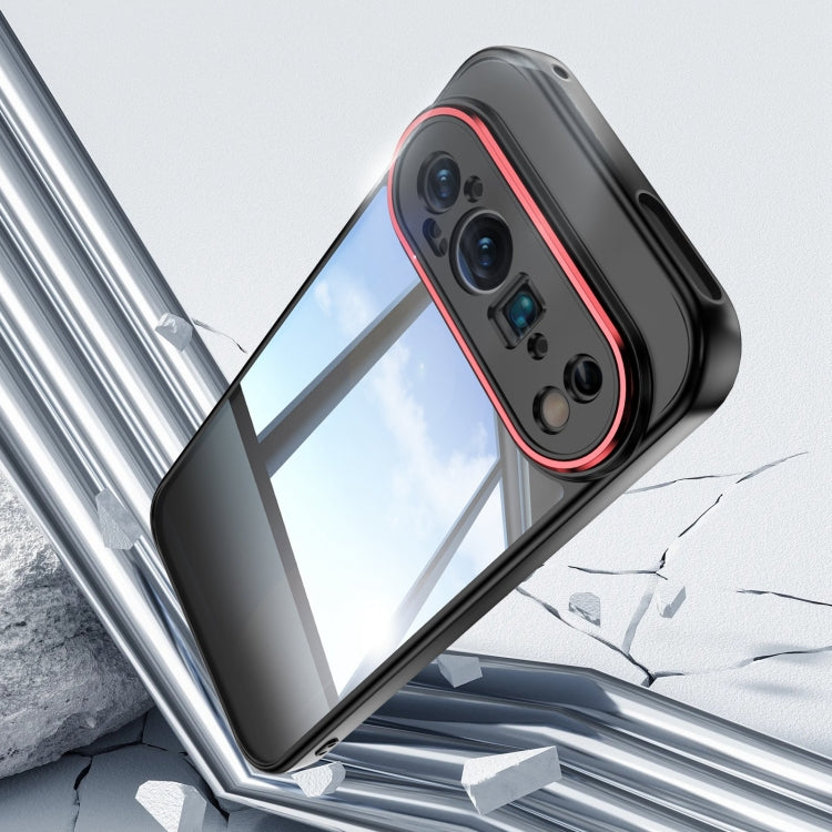 For Google Pixel 9 / 9 Pro Acrylic Hybrid TPU Armor Shockproof Phone Case(Black Red)