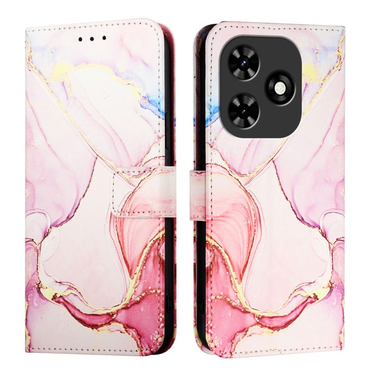 For Tecno Spark Go 2024 / Spark 20C PT003 Marble Pattern Flip Leather Phone Case(Rose Gold)