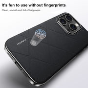 For iPhone 16 Plain Leather PC Phone Case(White)