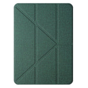 For iPad Pro 13 2024 Mutural Multi-fold Smart Leather Tablet Case(Green)