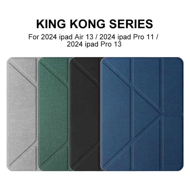For iPad Pro 11 2024 Mutural Multi-fold Smart Leather Tablet Case(Green)