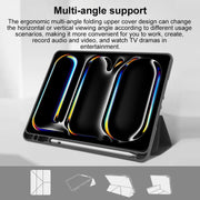 For iPad Air 13 2024 Mutural Multi-fold Smart Leather Tablet Case(Black)