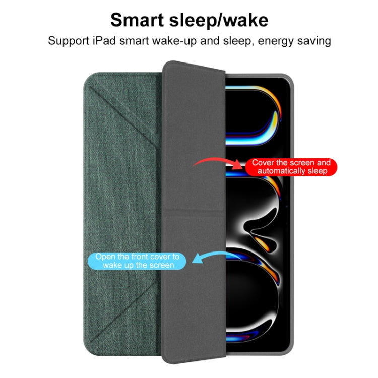 For iPad Pro 13 2024 Mutural Multi-fold Smart Leather Tablet Case(Blue)