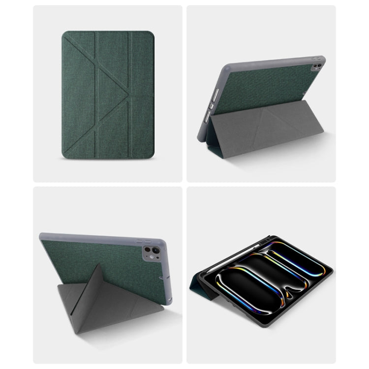 For iPad Air 11 2025 / 2024 Mutural Multi-fold Smart Leather Tablet Case(Black)