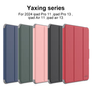 For iPad Pro 13 2024 Mutural PC Hybrid TPU Leather Smart Tablet Case(Dark Green)