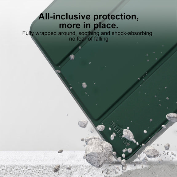 For iPad Pro 11 2024 Mutural PC Hybrid TPU Leather Smart Tablet Case(Dark Blue)