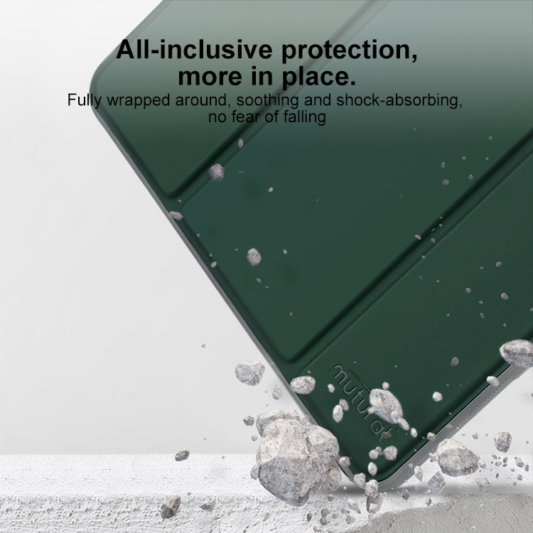 For iPad Pro 13 2024 Mutural PC Hybrid TPU Leather Smart Tablet Case(Dark Blue)