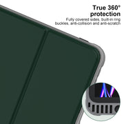 For iPad Pro 13 2024 Mutural PC Hybrid TPU Leather Smart Tablet Case(Dark Green)