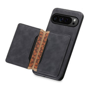 For Google Pixel 9 Pro Denior D13 Retro Texture Leather MagSafe Card Bag Phone Case(Black)