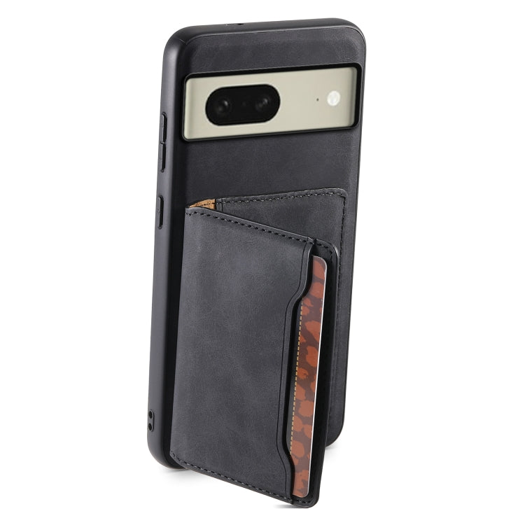 For Google Pixel 8 Denior D13 Retro Texture Leather MagSafe Card Bag Phone Case(Black)