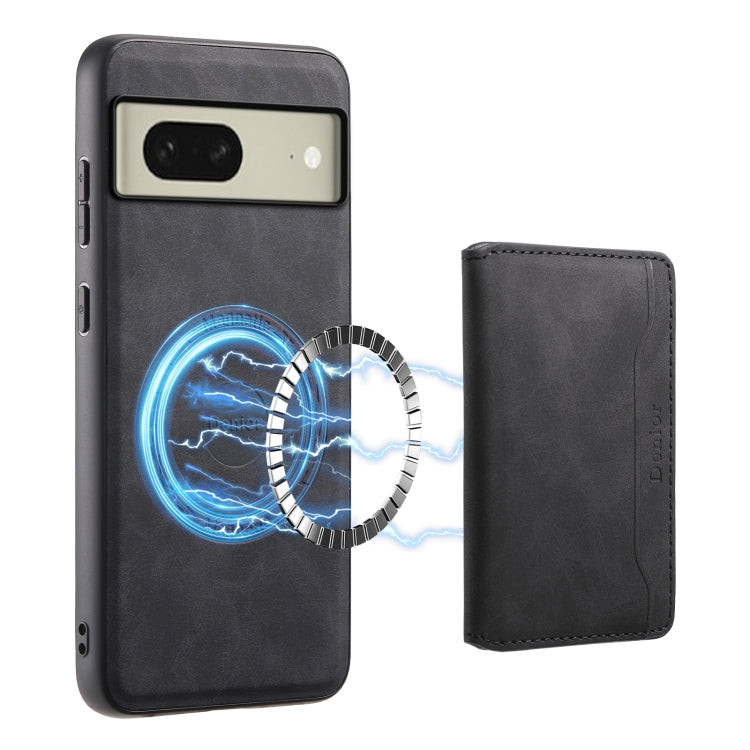 For Google Pixel 8 Denior D13 Retro Texture Leather MagSafe Card Bag Phone Case(Black)