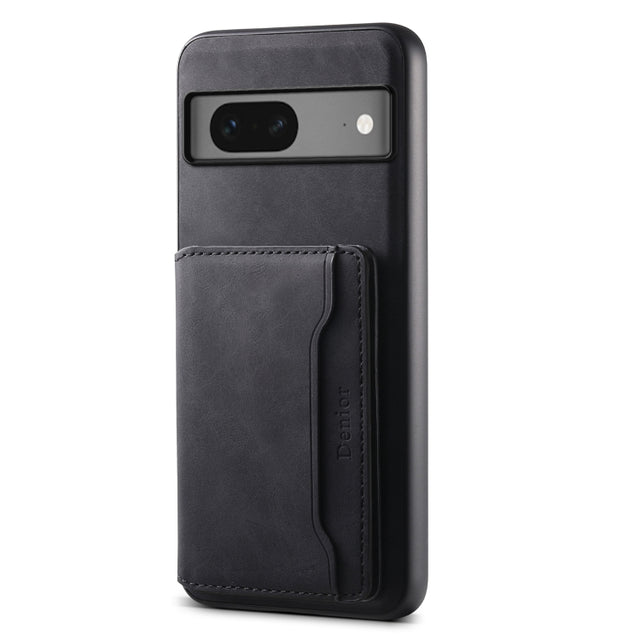 For Google Pixel 7 5G Denior D13 Retro Texture Leather MagSafe Card Bag Phone Case(Black)