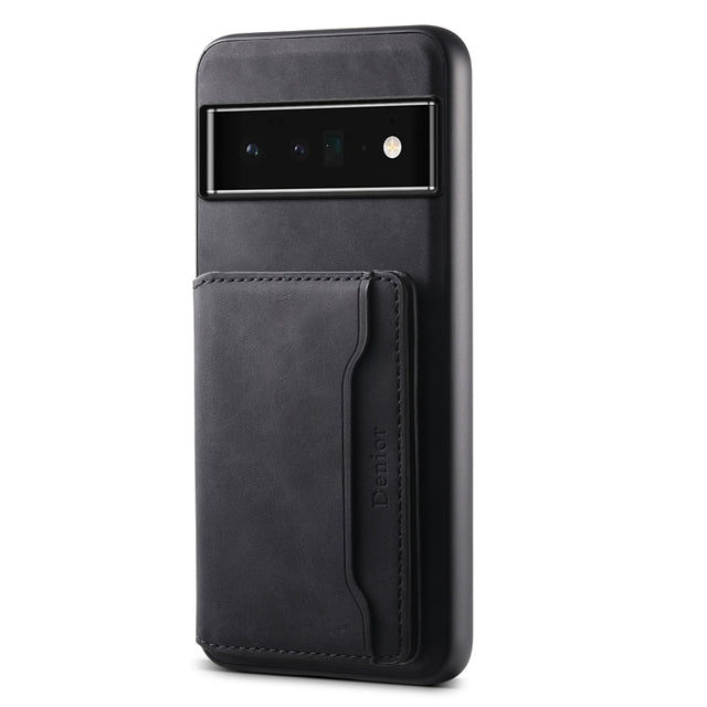 For Google Pixel 6 Pro Denior D13 Retro Texture Leather MagSafe Card Bag Phone Case(Black)