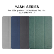 For iPad Air 13 2025 / 2024 Mutural YASHI Series Tablet Leather Smart Case(Grey)