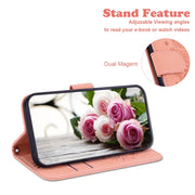 For iPhone 16e Butterfly Rose Embossed Leather Phone Case(Pink)