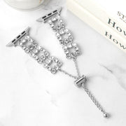 For Apple Watch Series 7 45mm Rhinestone Metal Bracelet Watch Band(Silver)