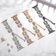 For Apple Watch Series 2 42mm Rhinestone Metal Bracelet Watch Band(Gold)