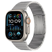 For Apple Watch Ultra 49mm PG60 Single Bead Bamboo Joint Titanium Metal Watch Band(Silver)