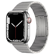 For Apple Watch 38mm PG60 Single Bead Bamboo Joint Titanium Metal Watch Band(Silver)