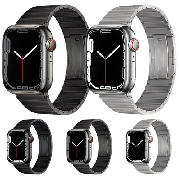 For Apple Watch Series 2 42mm PG60 Single Bead Bamboo Joint Titanium Metal Watch Band(Silver)