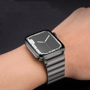 For Apple Watch SE 2022 44mm PG60 Single Bead Bamboo Joint Titanium Metal Watch Band(Silver)