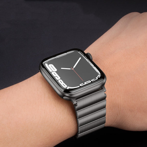 For Apple Watch SE 2022 44mm PG60 Single Bead Bamboo Joint Titanium Metal Watch Band(Silver)