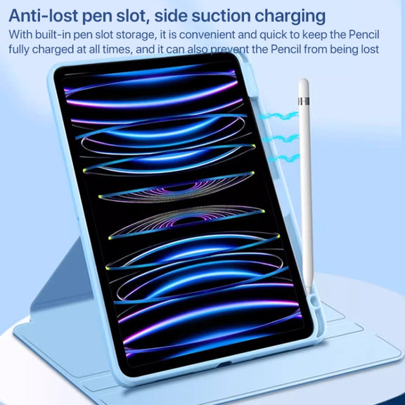 For iPad Air 11 2025 / 2024 Magnetic Split Leather Smart Tablet Case with Pen Slot(Black)