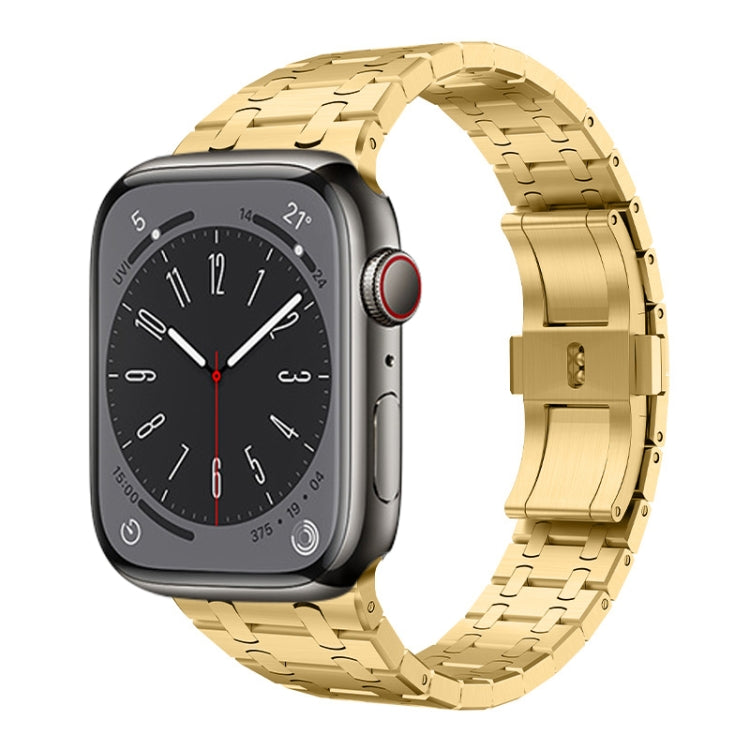 For Apple Watch Series 9 41mm PG94 Dual-link Modified Stainless Steel Watch Band(Gold)