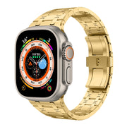 For Apple Watch Ultra 49mm PG94 Dual-link Modified Stainless Steel Watch Band(Gold)