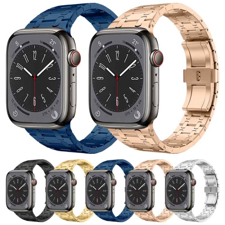 For Apple Watch Series 4 44mm PG94 Dual-link Modified Stainless Steel Watch Band(Silver)