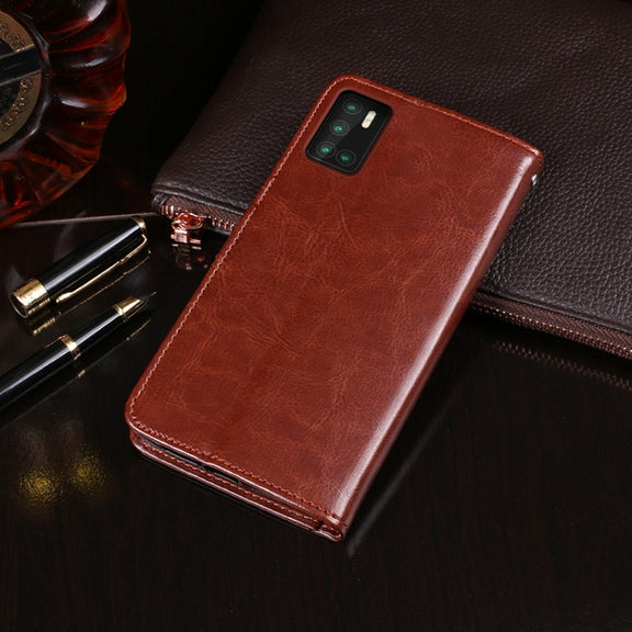 For Cubot P40 idewei Crazy Horse Texture Horizontal Flip Leather Case with Holder & Card Slots & Wallet(Black)