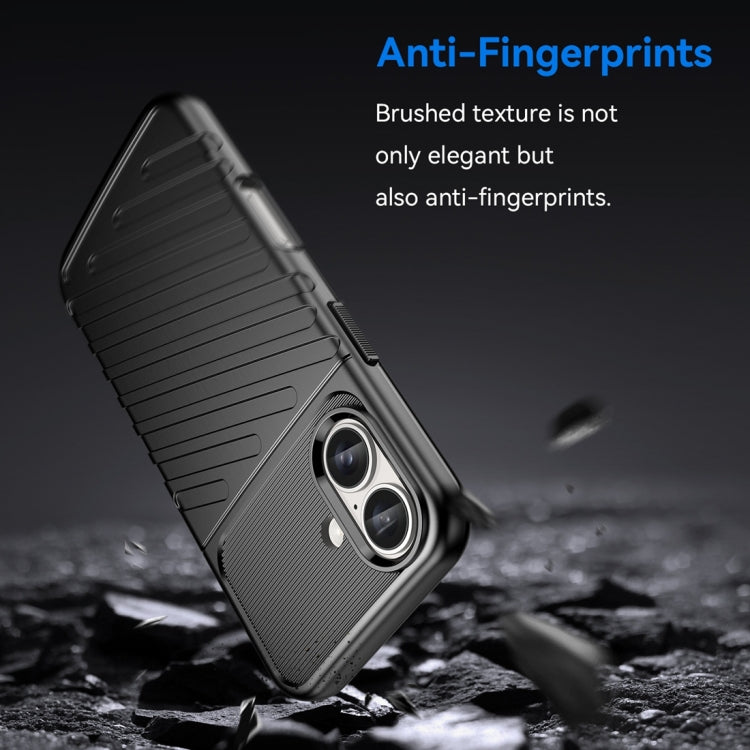 For iPhone 16 Thunderbolt Shockproof Soft TPU Phone Case(Black)