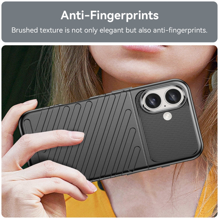 For iPhone 16 Thunderbolt Shockproof Soft TPU Phone Case(Black)