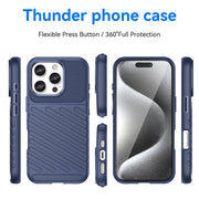 For iPhone 16 Pro Thunderbolt Shockproof Soft TPU Phone Case(Blue)