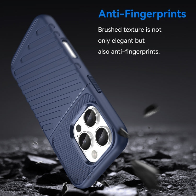 For iPhone 16 Pro Thunderbolt Shockproof Soft TPU Phone Case(Blue)