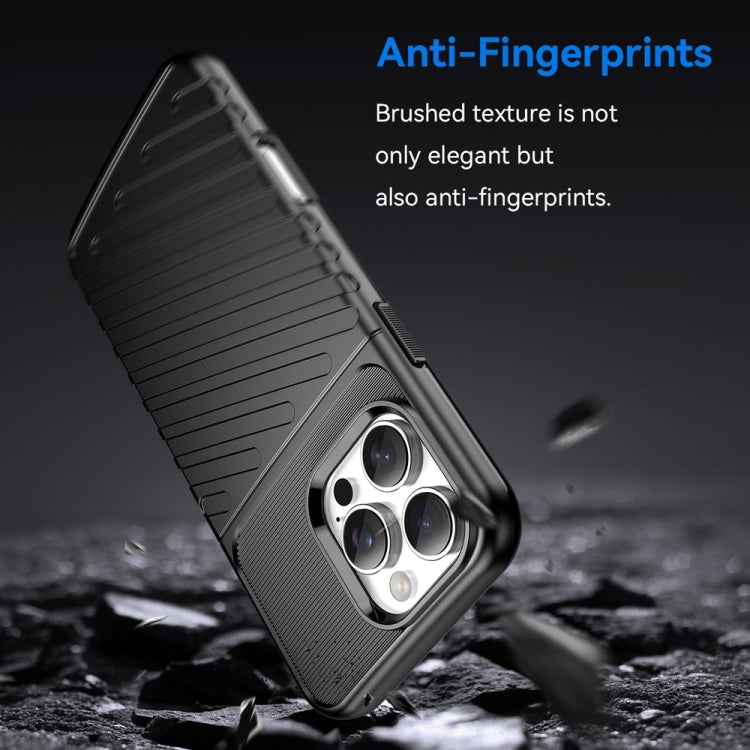 For iPhone 16 Pro Max Thunderbolt Shockproof Soft TPU Phone Case(Black)