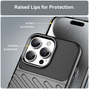 For iPhone 16 Pro Max Thunderbolt Shockproof Soft TPU Phone Case(Black)